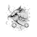 cursive M N together in a unique beautiful way tattoo design idea