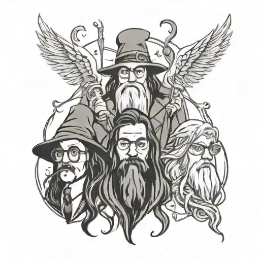 Hogwart Harry Potter Dumbledore  Snape  tattoo design idea