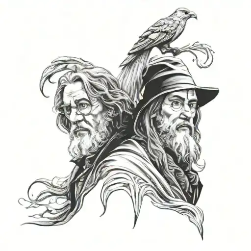 Hogwart Harry Potter Dumbledore  Snape  tattoo design idea