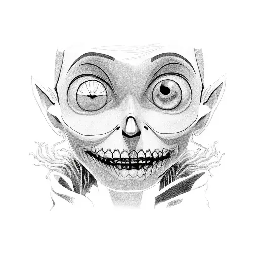 coraline horror tattoo design idea