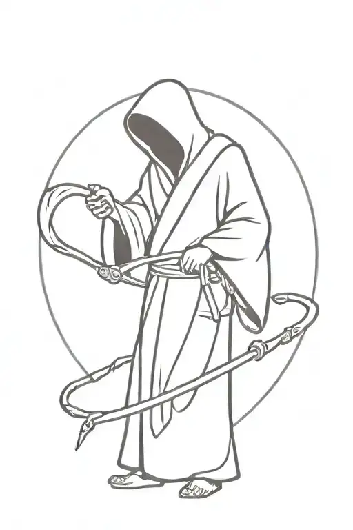 death in a robe carrying a scythe tattoo design idea