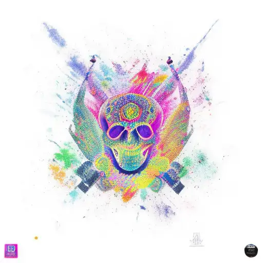 brújula de la que salgan aves volando con colores  tattoo design idea