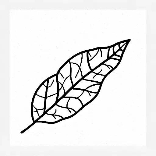 leaf line tattoo design idea