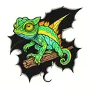 chameleon tattoo design idea