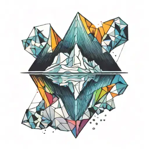 iceberg with rainbow colors underwater tattoo design idea