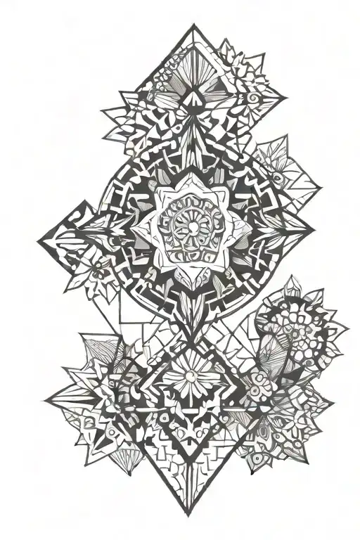 Geometric and mandala design incorporating tattoo design idea