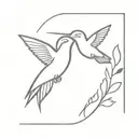 hummingbird and unconditional love symbol incorporated tattoo design idea