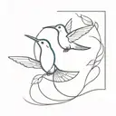 hummingbird and unconditional love symbol incorporated tattoo design idea
