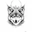 wolf eating elk tattoo design idea
