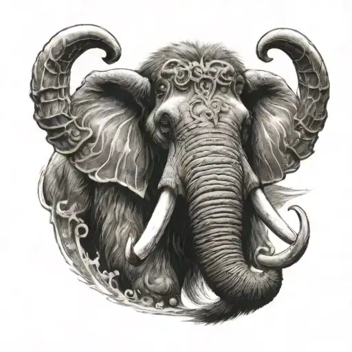 woolly mammoth tattoo design idea