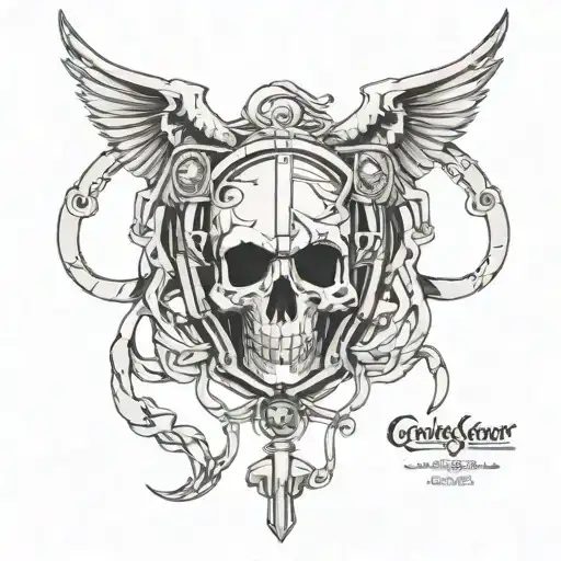 Create a tattoo featuring a chastity cage as a central element tattoo design idea