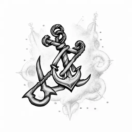 Sea gull and a anchor tattoo design idea