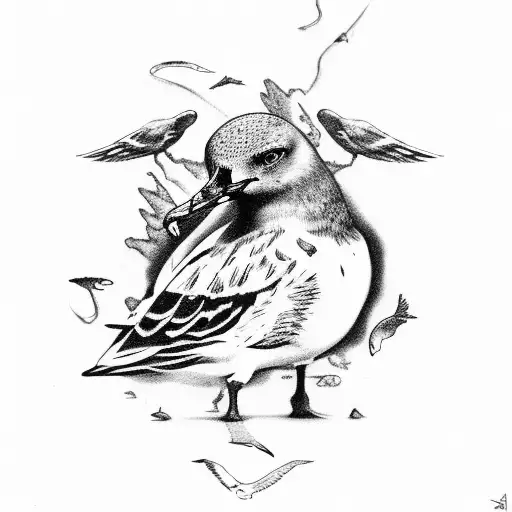 Sea gull tattoo design idea