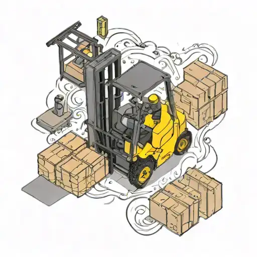 crown 5500 rc forklift from the top view tattoo design idea