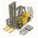 crown 5500 rc forklift from the top view tattoo design idea
