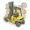 crown 5500 rc forklift from the top view tattoo design idea