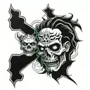 Create a tattoo that has a style like the band “SUICIDEBOYS”, on the tattoo should be written: “FEEL THIS ENERGY”. tattoo design idea