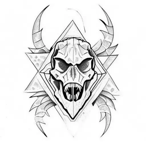 dinosaur skull tattoo design idea