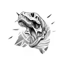 dinosaur skull tattoo design idea