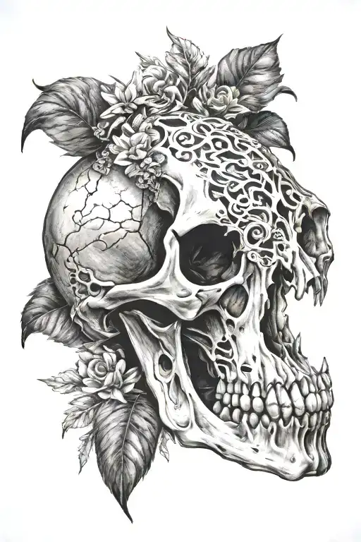 animal skull tattoo design idea