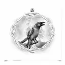 crow sitting in a noose tattoo design idea