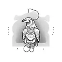 crow sitting in a noose tattoo design idea