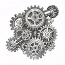 Create a mechanical engineering-inspired tattoo featuring gears and pistons tattoo design idea