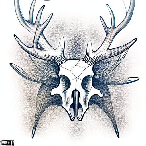 fox skull with antlers  tattoo design idea