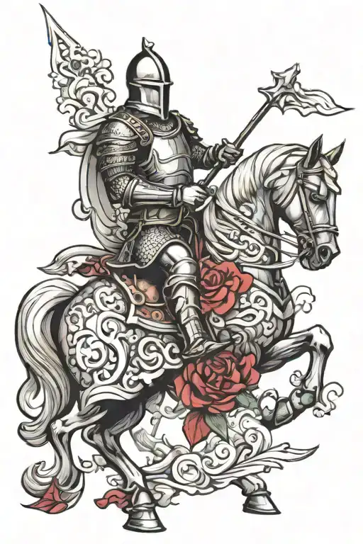 English knight tattoo design idea