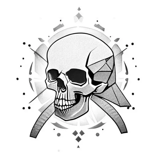 skull with diamond eyes  tattoo design idea