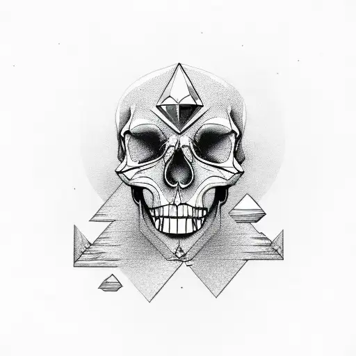 diamond eye skull tattoo design idea