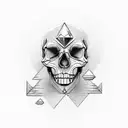 diamond eye skull tattoo design idea