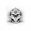 diamond eye skull tattoo design idea