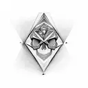 diamond eye skull tattoo design idea