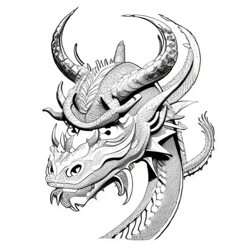  dragon, taurus tattoo design idea