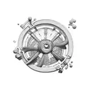 combination of diving, architecture and gym tattoo tattoo design idea