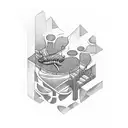 combination of diving, architecture and gym tattoo tattoo design idea