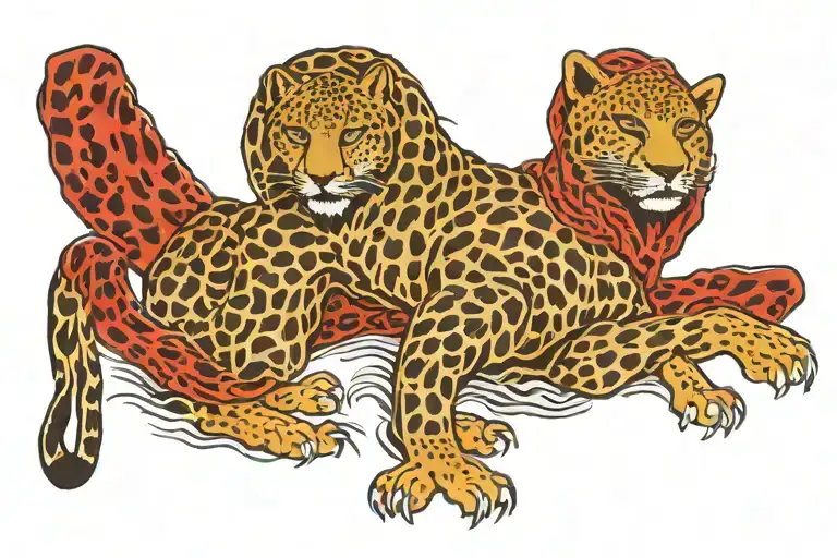 nordic cheetah print cloth wrapped tattoo design idea