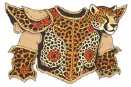 cheetah print shoulder armor  tattoo design idea