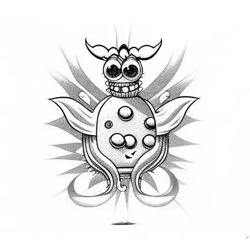 SpongeBob and devil tattoo design idea