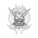 SpongeBob and devil tattoo design idea