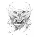 An open book with dark and twisted illustrations flowing out of its pages tattoo design idea