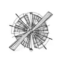 Don Quixote Windmill tattoo design idea