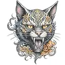 demon cat tattoo design idea