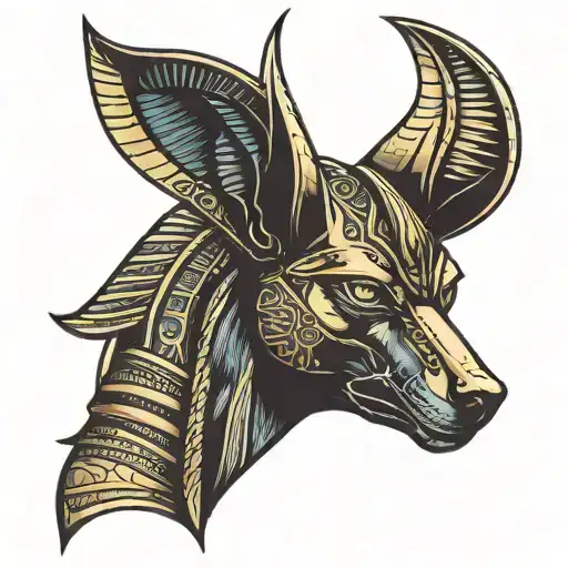 Egyptian anubis horus tattoo design idea