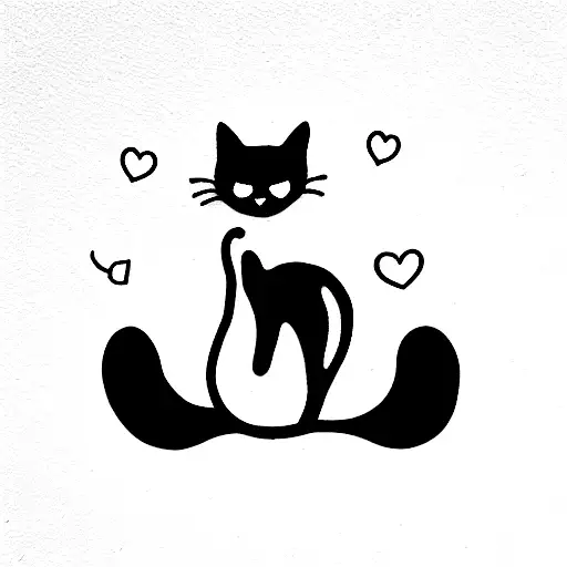black cat tattoo design idea