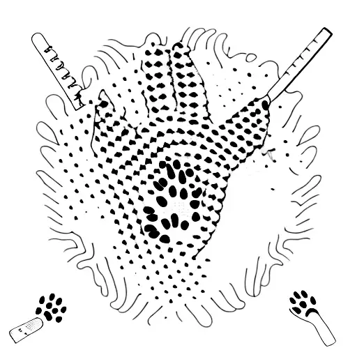 BTS inspired crochet hook with a dog paw print tattoo design idea