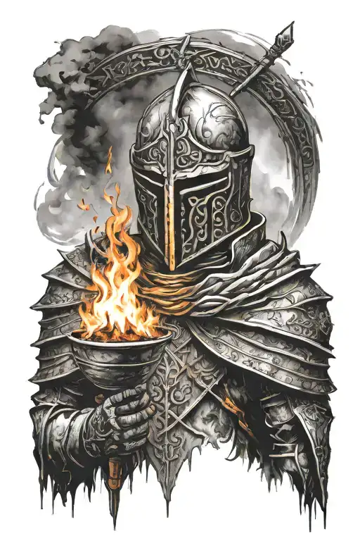 Israel dark souls bonfire tattoo design idea