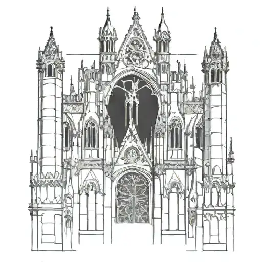 gothic cathedral  tattoo design idea