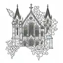 gothic cathedral  tattoo design idea